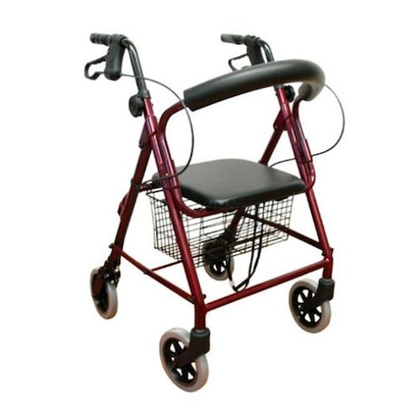 Karman Healthcare Karman Healthcare R-4100N-BD 4 wheel Rollator-Burgundy R-4100N-BD